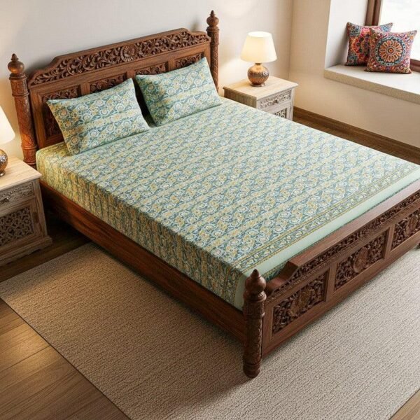 Classic Elegance – Printed Cotton Bedsheet